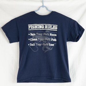 Vintage Fishing Rules T-Shirt Sz L